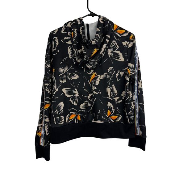 Adidas Farm RIO Track Jacket Womens Large Black Full Zip Butterfly Logo Stripe - Picture 8 of 9